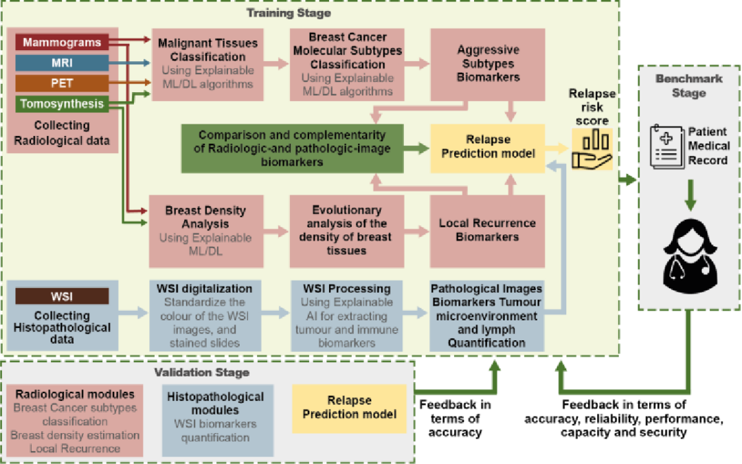 A comprehensive CAD system based on radiologic- and pathologic-image biomarkers for diagnosis and prognosis of breast cancer relapse