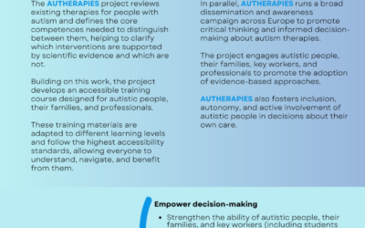 AUTHERAPIES: Upgrading competences for choosing evidence-based therapies for people with autism, their relatives and their key professionals.