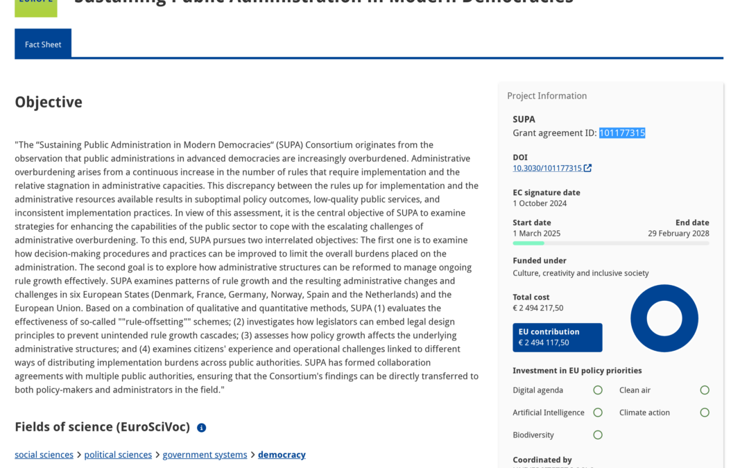 SUPA Sustaining Public Administration in Modern Democracies